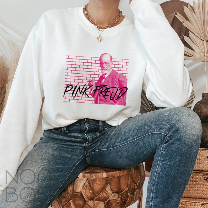Pink Freud Sweatshirt: Funny Sigmund Freud Psychology Unisex Shirt image 2