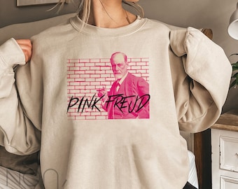 Pink Freud Sweatshirt: Funny Sigmund Freud Psychology Unisex Shirt