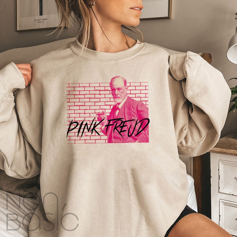 Pink Freud Sweatshirt: Funny Sigmund Freud Psychology Unisex Shirt image 1