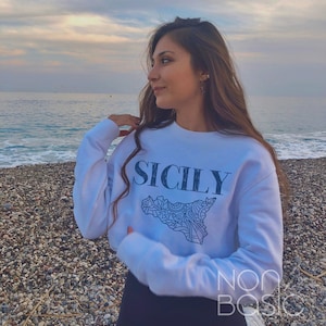 Sicily Italy Sweatshirt,Sicily Motif,Amalfi Coast,Italy Vacation Crewneck,Vintage Travel Sweatshirt, Mediterranean Travel,Italy Coasts