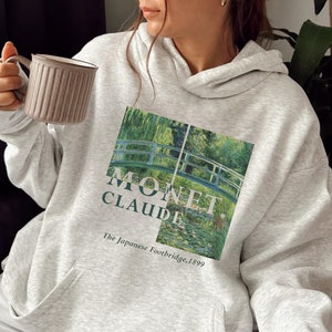 Claude Monet The Japanese Footbridge Hoodie, Monet Sweatshirt, Vintage Art Sweater ,Art Graphic Hoodie ,Fine Art Clothing