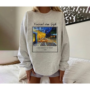 Van Gogh Cafe Terrace at Night Sweatsirt,Vincent Van Gogh Museum Exhibition,Fine Art Clothes,French Cafe Sweater ,Framed Art Design