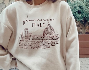 Florence Italy Sweatshirt - Vintage Travel Crewneck -Italian City Design