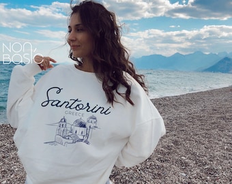 Santorini Greece Sweatshirt: Unisex Travel Souvenir