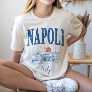 Napoli Italy T-Shirt,Napoli Lemons,Sicily Trip ,Italy Vacation Crewneck,Vintage Travel Tee, Mediterranean Travel,Italy Coasts