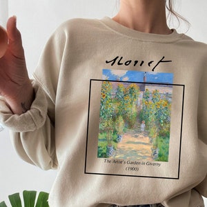 Claude Monet Der Künstlergarten in Giverny (1900) Sweatshirt, ästhetische Kunst Shirt, Kunstliebhaber, Monet Pullover, Geschenk für Künstler, Kunst Sweatshirt