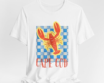 Cape Cod Lobster T-Shirt: Coastal Graphic Tee-New England Beach Shirt