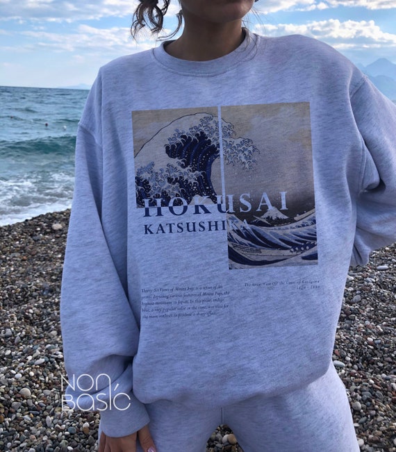 Hokusai blue graphic sweatshirt 2025