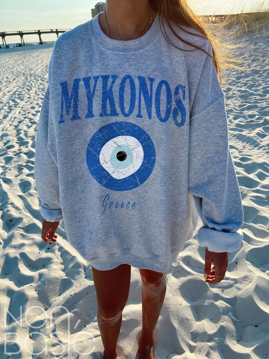 Mykonos Greece Sweatshirt Greek Clothes Greece Vacation Etsy