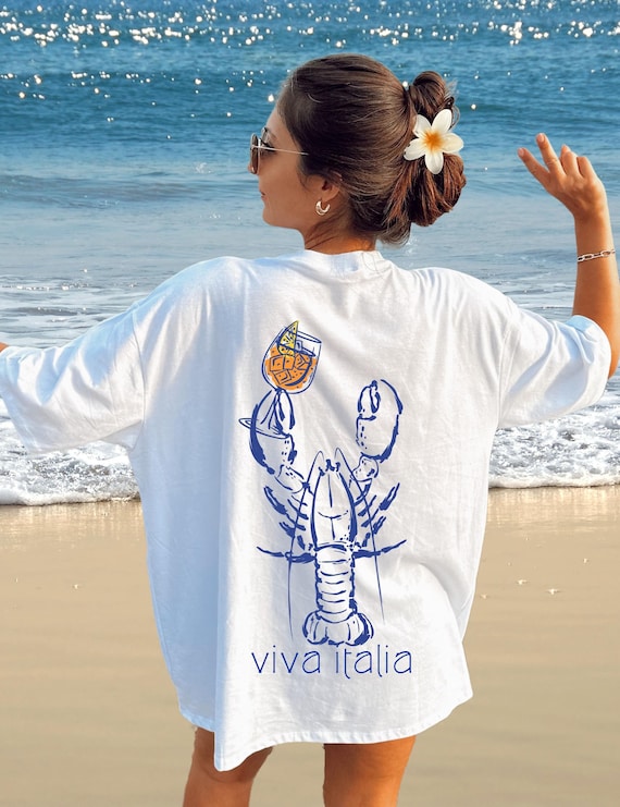 Viva Italia Aperol T-Shirt: Italian Food Print - Crab