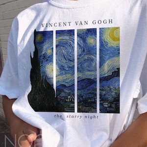 Van Gogh Starry Night Tshirt , Vincent Van Gogh , Aesthetic Clothing, Art Gift ,Art Hoe , Fine Art
