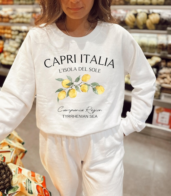 Capri Italy Sweatshirt italy Lemons Retro Vintage Sweater capri Vacation Sweat southern Italy Capri Island italian Coast travel Shirt Etsy
