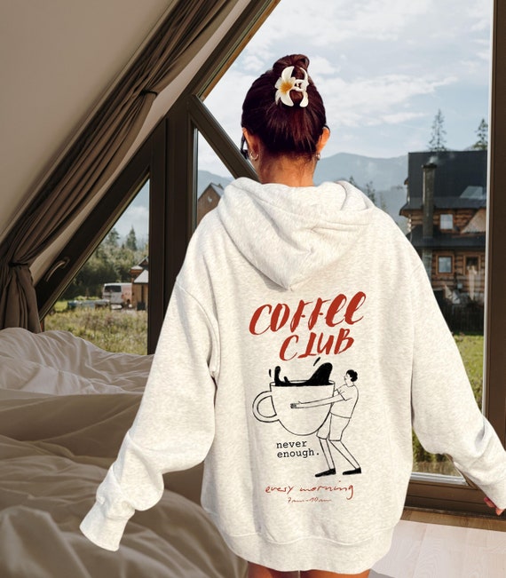 Coffee Club Graphic Hoodie: Slow Morning Sweatshirt-caffeine