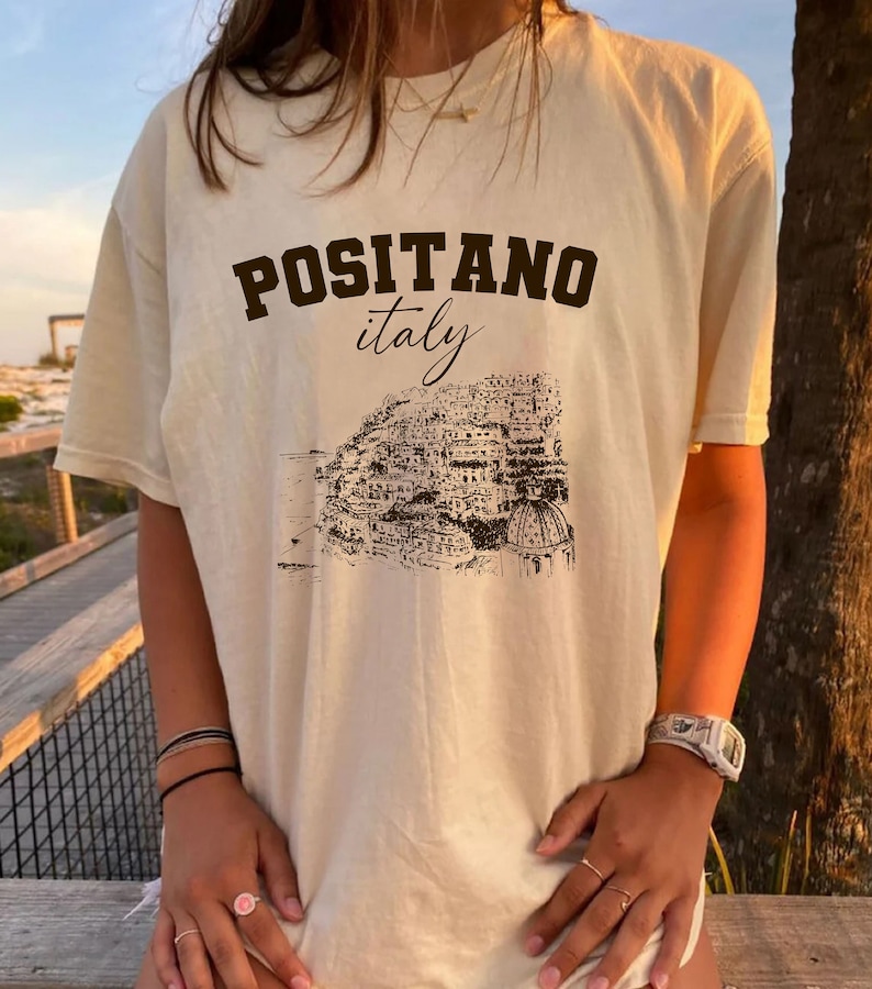 Positano Italy Tiny Tee, Off White