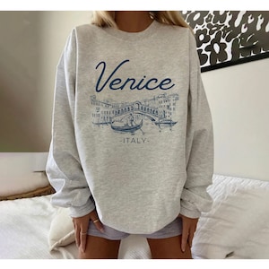 Venice Italy Sweatshirt,Venice Vintage Sweater,Aesthetic Italy Vacation Crewneck,Vintage Travel Sweatshirt, Mediterranean Travel,Italy Vibes