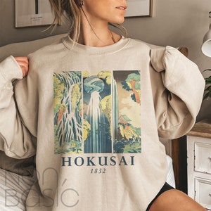 Hokusai Sweatshirt, Art Sweatshirt, Japanese Art Collage, Aesthetic Art Crewneck