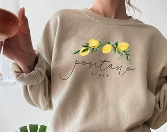 Positano Italy Lemons Sweatshirt - Amalfi Coast Travel Crewneck