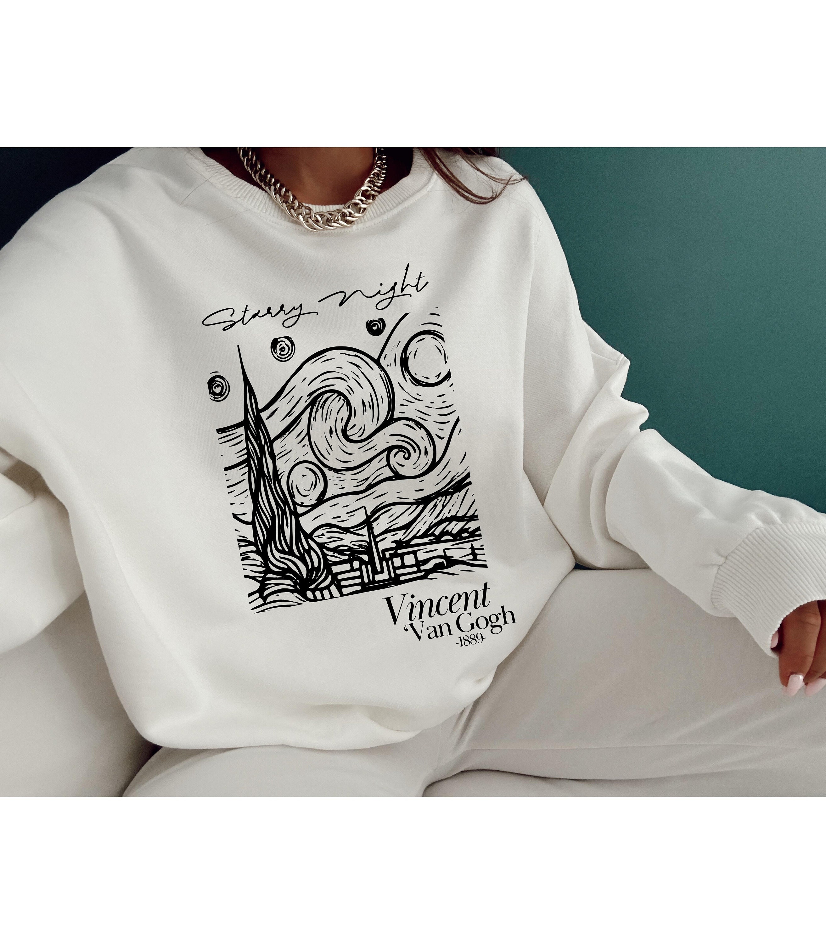 Van Gogh Starry Night Sweatshirt aesthetic Art Clothingvan - Etsy