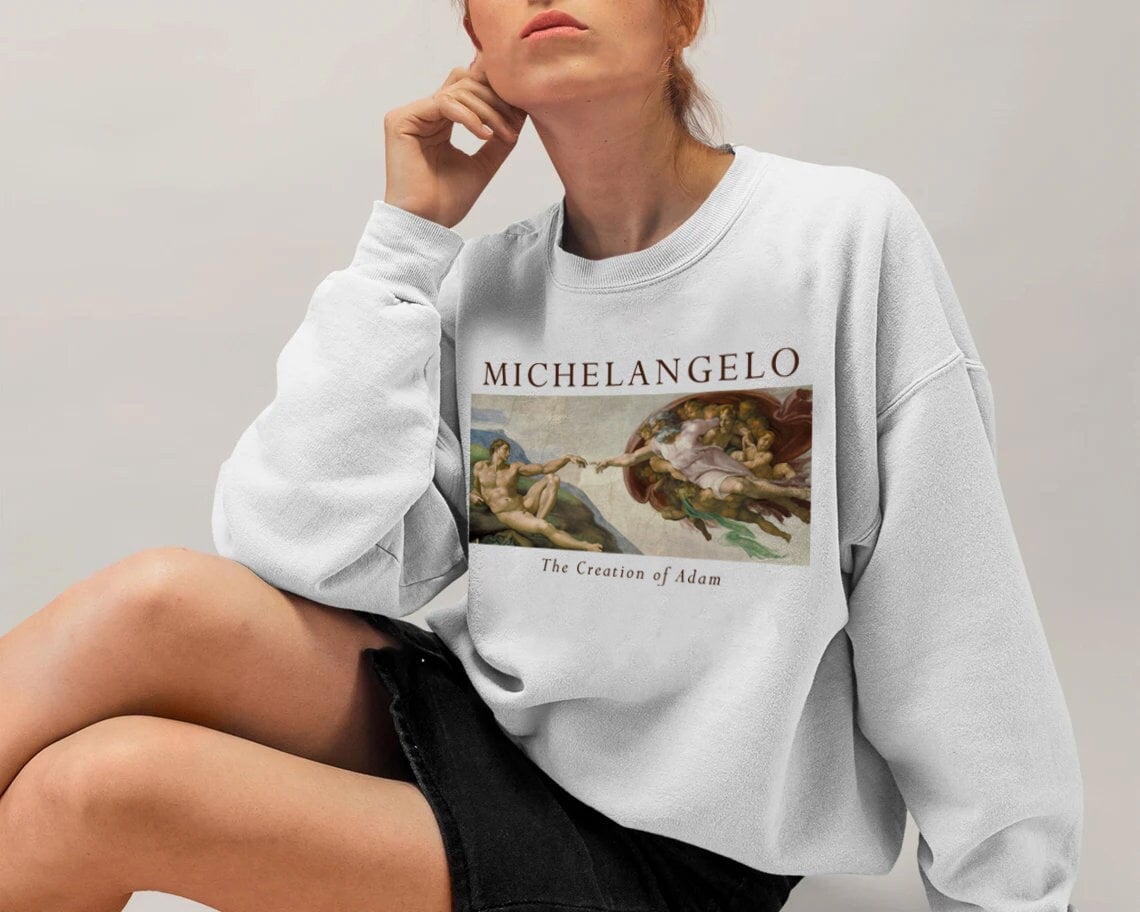 Buy Michelangelo Sweatshirt, the Creation of Adam Hoodie 