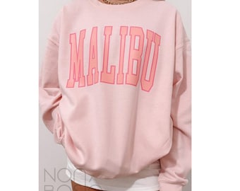 Malibu  Trendy Crewneck Preppy  Sweatshirt,  California Sweatshirt Trendy Clothes ,Girl Gifts ,Beach Sweatshirt Y2K ,VSCO,Graphic Tee