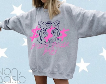 Billion Dollar Baby Tiger Sweatshirt, Trendy Oversized Hoodie