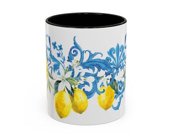 Amalfi Coast Lemon Coffee Mug: Italian Kitchen Decor