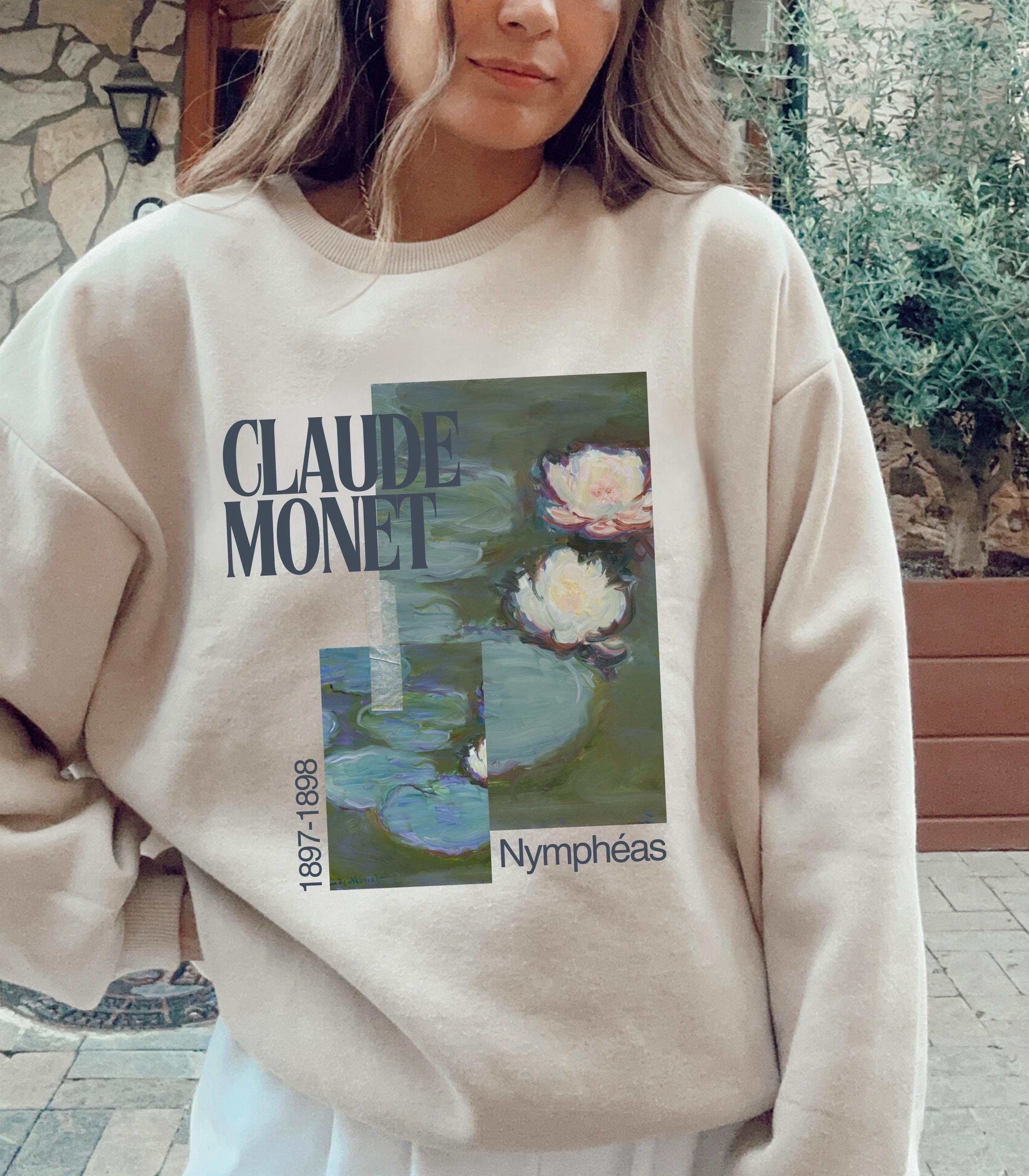 クロード・モネ 睡蓮 スウェットシャツ、アートTシャツ、有名な古典 