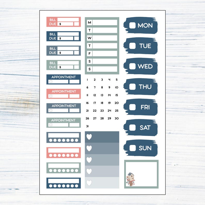 HP Classic Weekly - Floral Fall Printable Weekly Sticker Kit for Happy ...