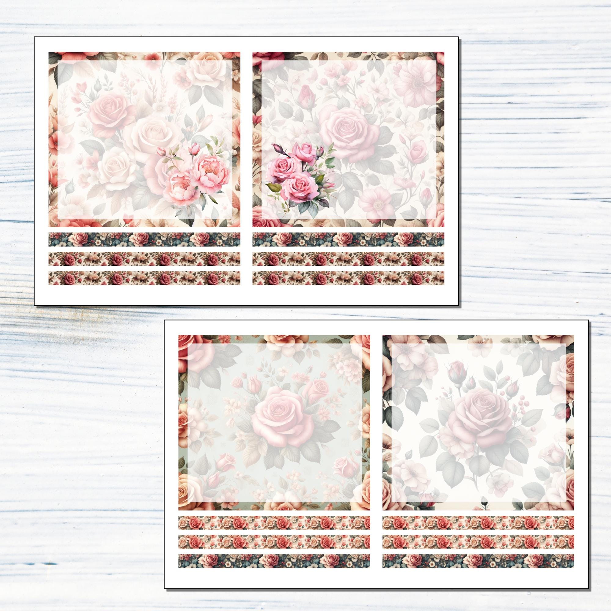 7x9 Daily Duo - June Roses Printable Daily Duo Sticker Kit for 7x9 ...