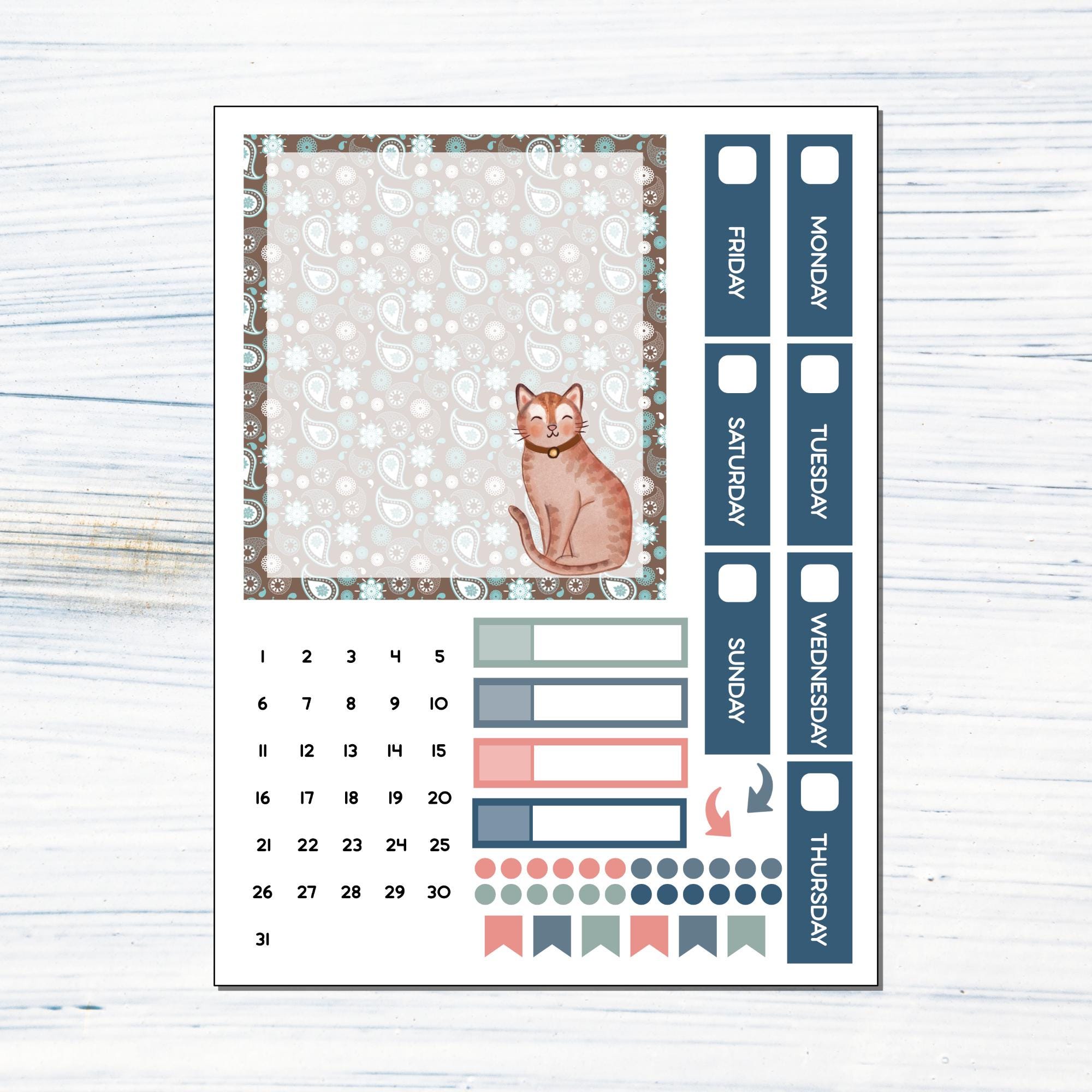HP BIG Dashboard - Floral Fall Printable Dashboard Sticker Kit for ...