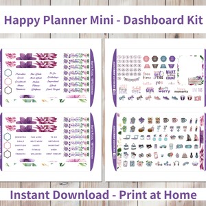 Rustic Floral - Printable Weekly Dashboard Sticker Kit for Happy ...