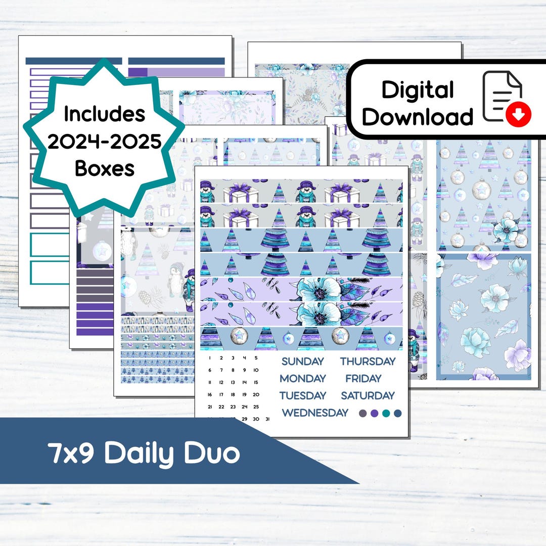 7x9 Daily Duo - Let It Snow Printable Daily Duo Sticker Kit for 7x9 ...