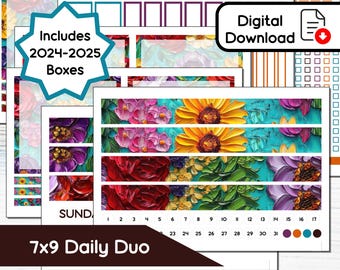 7x9 Daily Duo - Floral Fall Printable Daily Duo Sticker Kit for 7x9 ...
