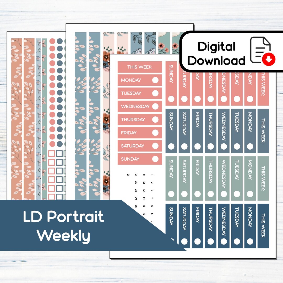 Scout Large Weekly - Floral Fall - Printable Weekly Sticker Kit for ...