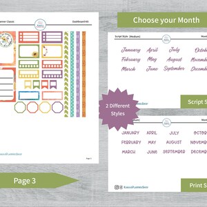 Wildflowers - Printable Weekly Dashboard Sticker Kit for Happy Planner ...