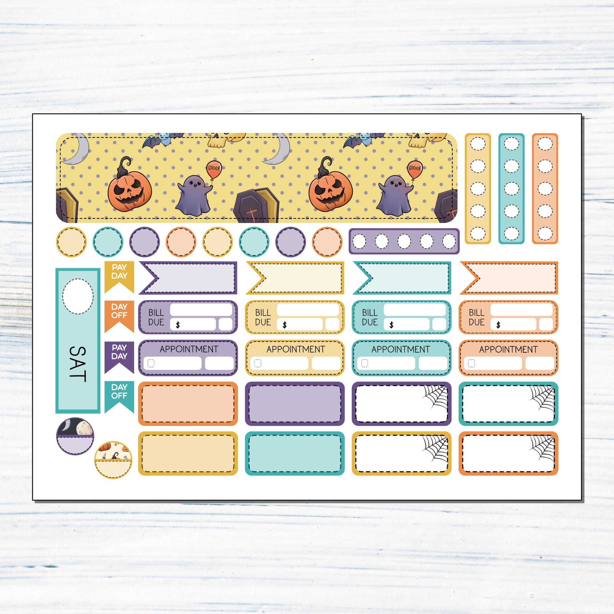 Hobonichi Cousin A5 Daily - Halloween Magic Printable Daily Sticker Kit ...
