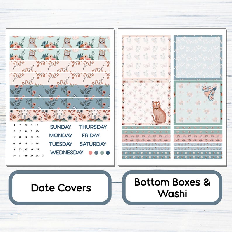 7x9 Daily Duo - Floral Fall Printable Daily Duo Sticker Kit for 7x9 ...