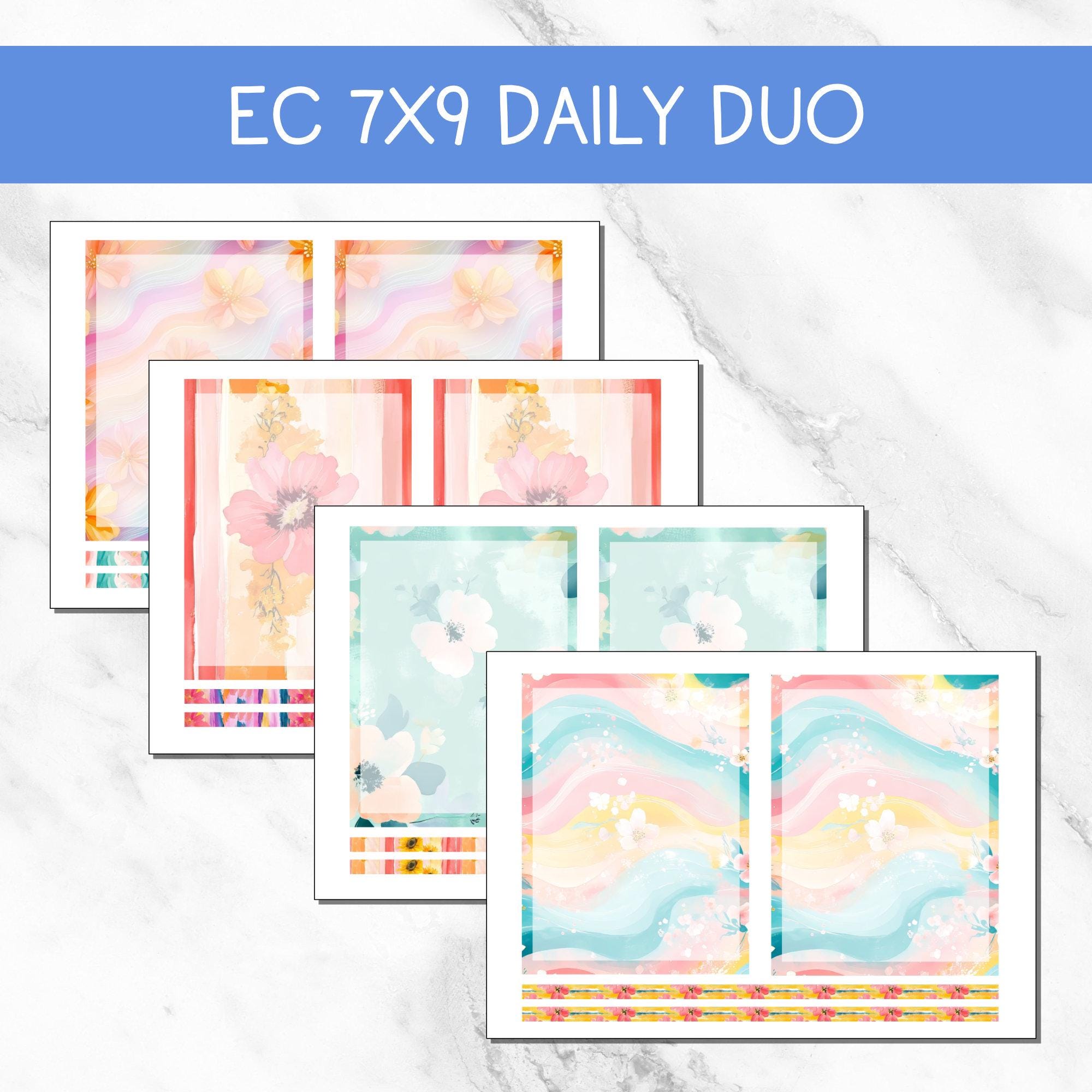 KIT 211 | Summer Flower - Erin Condren 7x9 Daily Duo | Digital Download ...