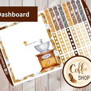 Coffee Shop - Printable Weekly Dashboard Sticker Kit for Happy Planner ...