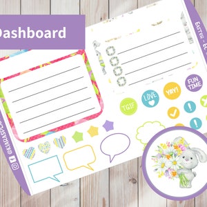 Páscoa - Kit de adesivos de painel mensal para impressão para planejadores 7 x 9 (E79DASH) Erin Condren Life Planner ECLP