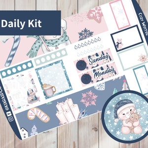 Inverno aconchegante - Kit de adesivos diários para impressão Hobonichi Cousin A5 (CWA5HW) (5,8x8,3)