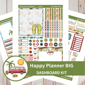 Vacation - Printable Weekly Dashboard Sticker Kit for Happy Planner BIG (VAHPBD) (8.5x11) Happy Planner
