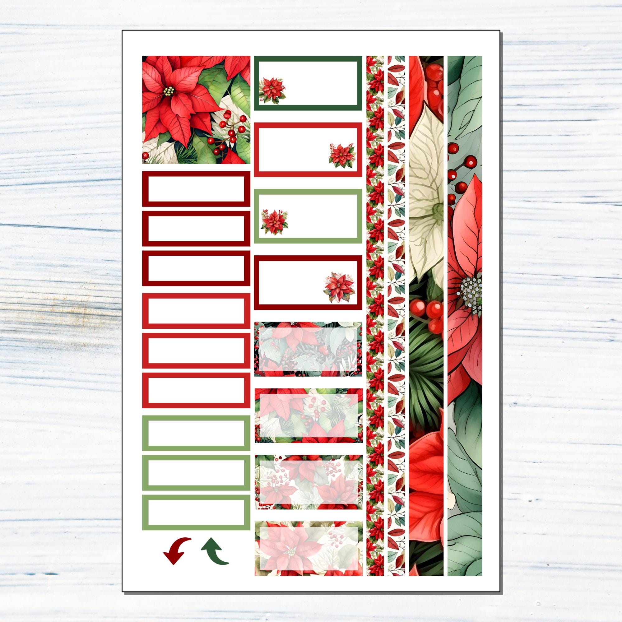 HP Classic Monthly - Poinsettias Printable Monthly Sticker Kit for ...