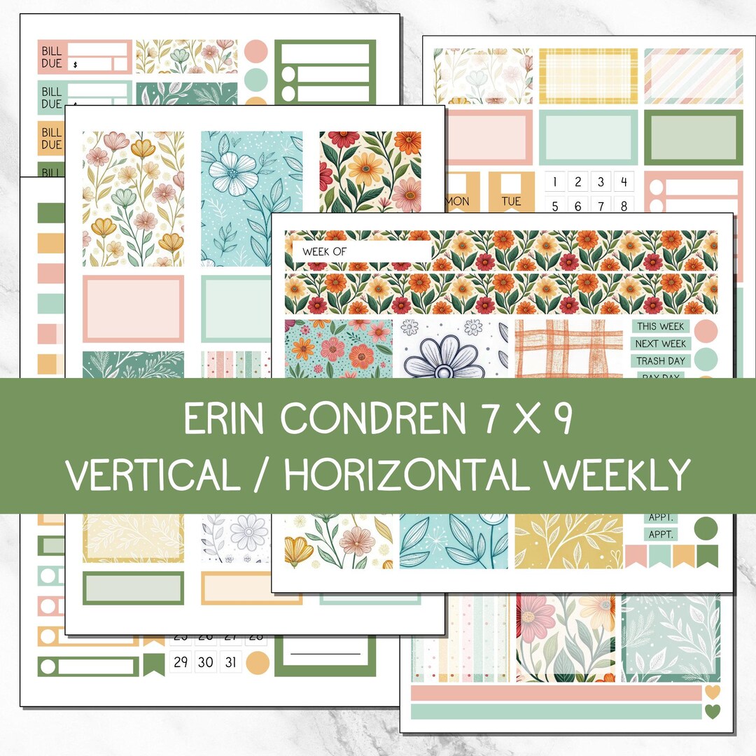 KIT 208 | Sweet Spring - Erin Condren Weekly Bundle | Vertical and ...