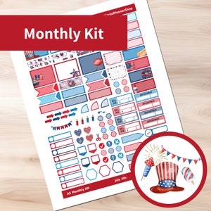 4 juli-Hobonichi neef A5 afdrukbare maandelijkse sticker Kit (J4A5HM) (5.8x8.3)