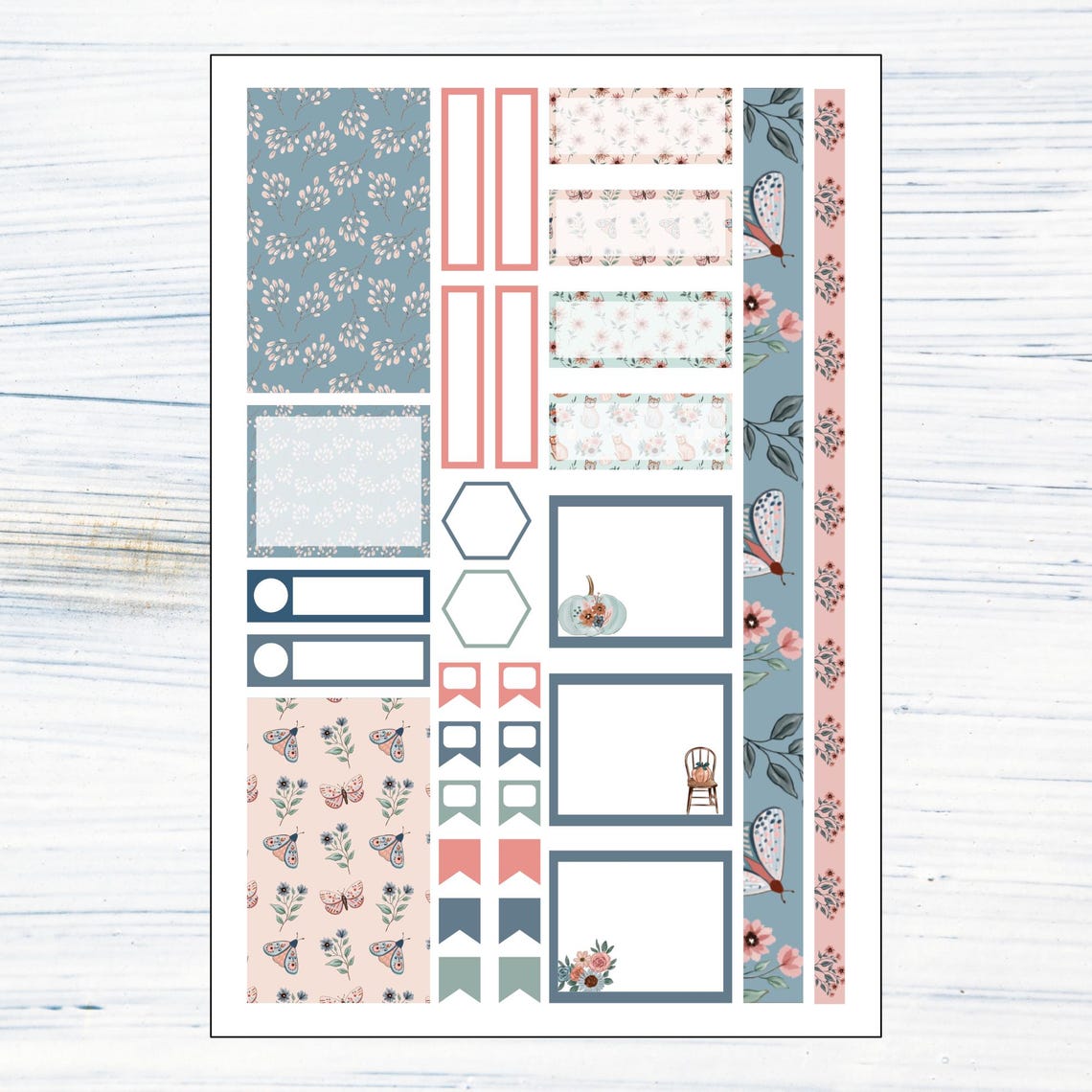 HP Classic Weekly - Floral Fall Printable Weekly Sticker Kit for Happy ...