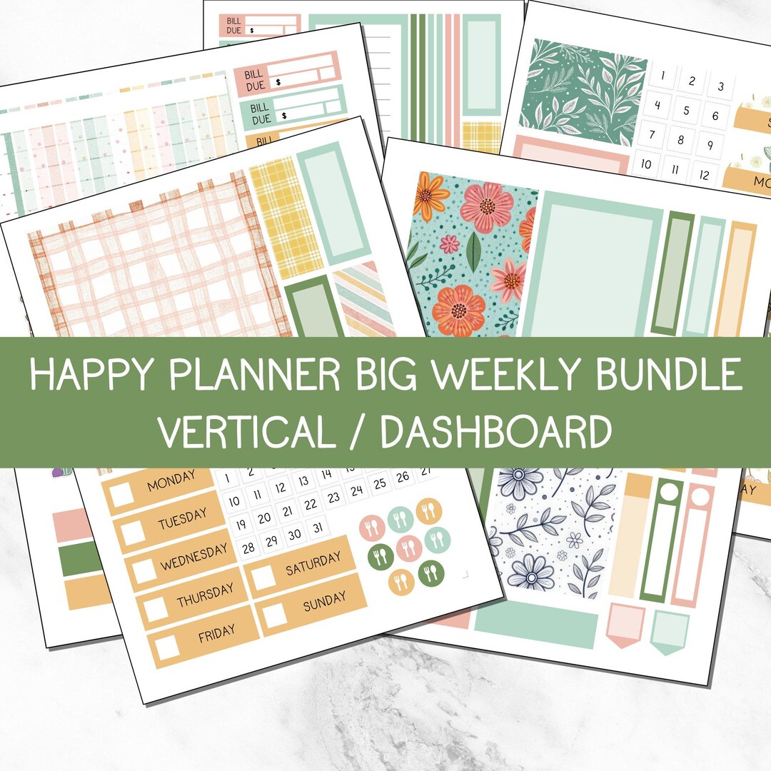 KIT 208 | Sweet Spring - Happy Planner BIG Weekly Bundle | Vertical ...