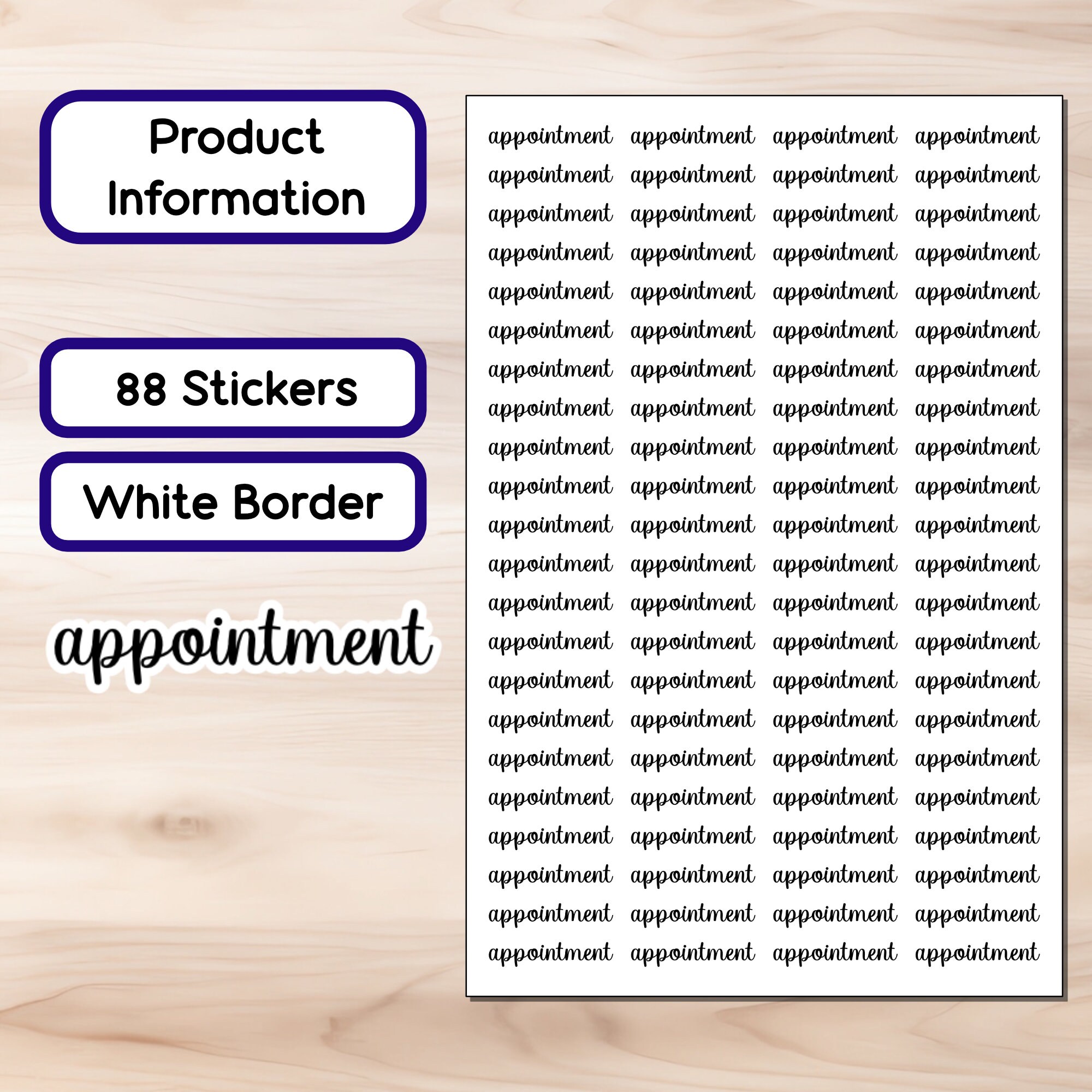 Appointment Scripts - 88 Stickers - Instant Download - Etsy
