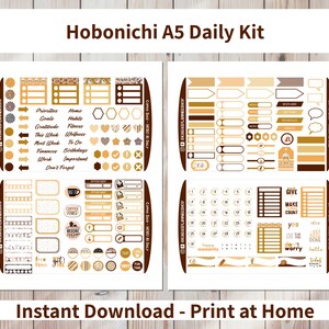 Coffee Shop - Hobonichi Cousin A5 Printable Daily Sticker Kit (CSA5HW ...