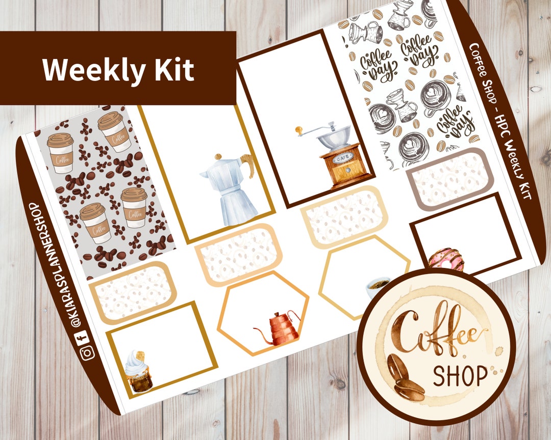 Coffee Shop - Printable Weekly Sticker Kit for Happy Planner Classic ...